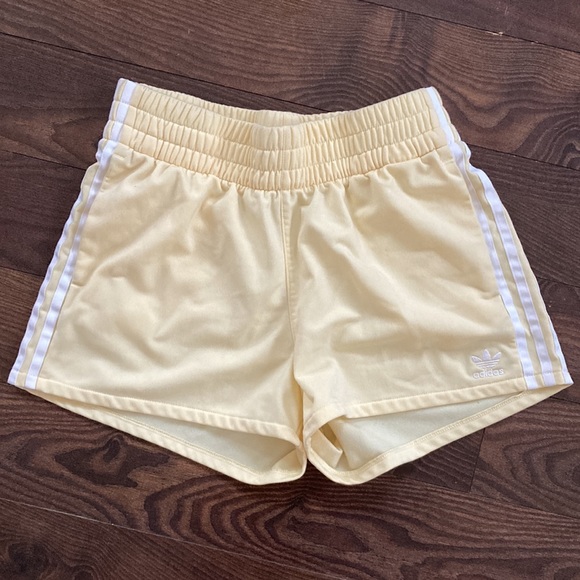 YELLOW Adidas three stripe track shorts - Picture 6 of 7